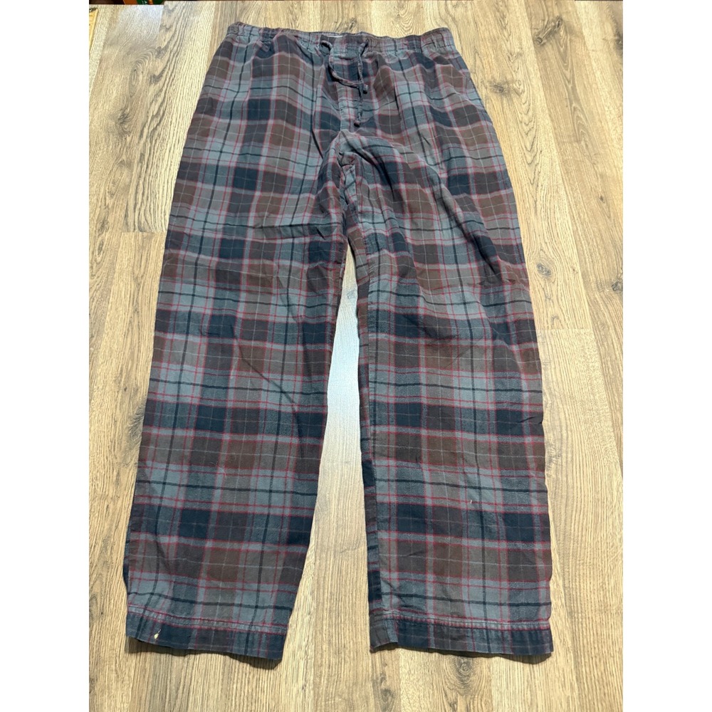 REI Pants Mens Size M Gray Pajama Plaid Organic Cotton Sleepwear - Picture 1 of 9